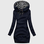 Isabella - Women's Striped Lined Hoodie Pullover