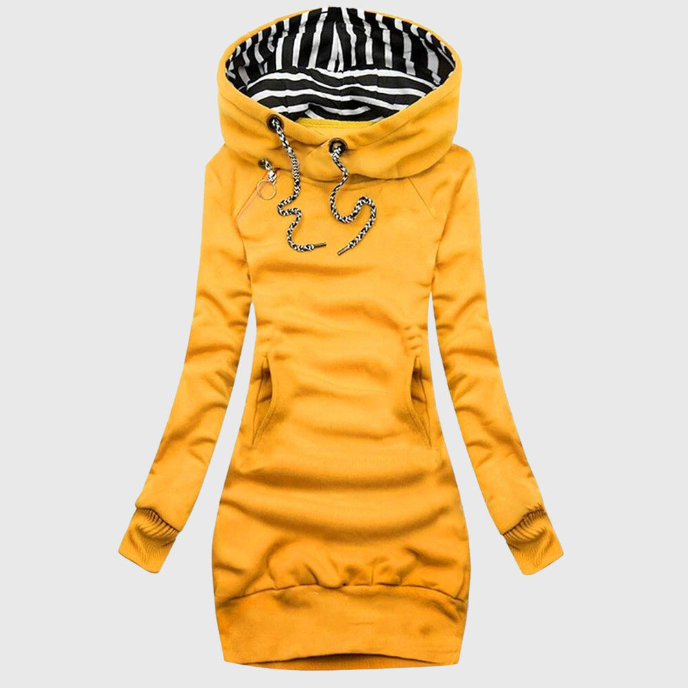 Isabella - Women's Striped Lined Hoodie Pullover