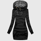 Isabella - Women's Striped Lined Hoodie Pullover