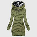 Isabella - Women's Striped Lined Hoodie Pullover