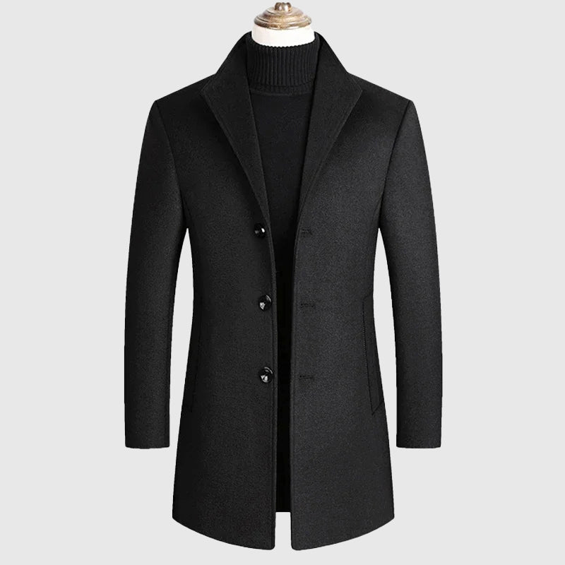 Jack - Men's Single-Breasted Wool Overcoat