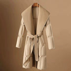 Jaimira - Women's Belted Shawl Collar Puffer Coat