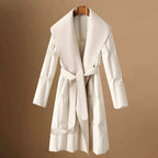 Jaimira - Women's Belted Shawl Collar Puffer Coat