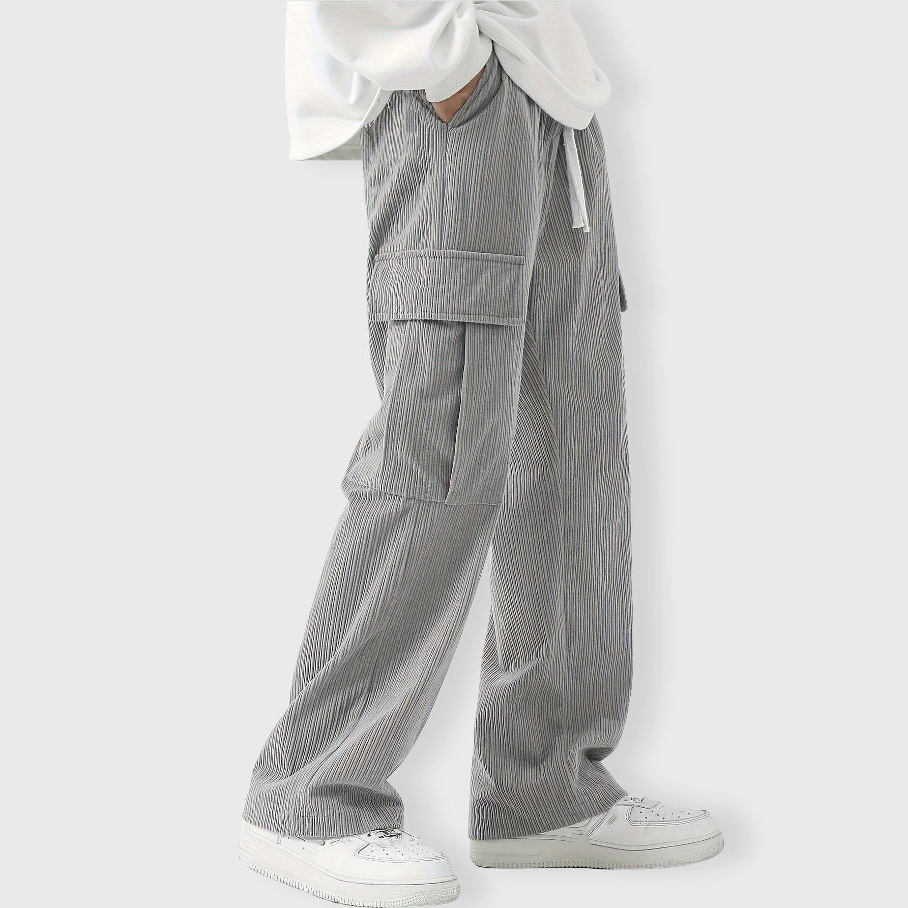 James - Men's Corduroy Drawstring Cargo Pants