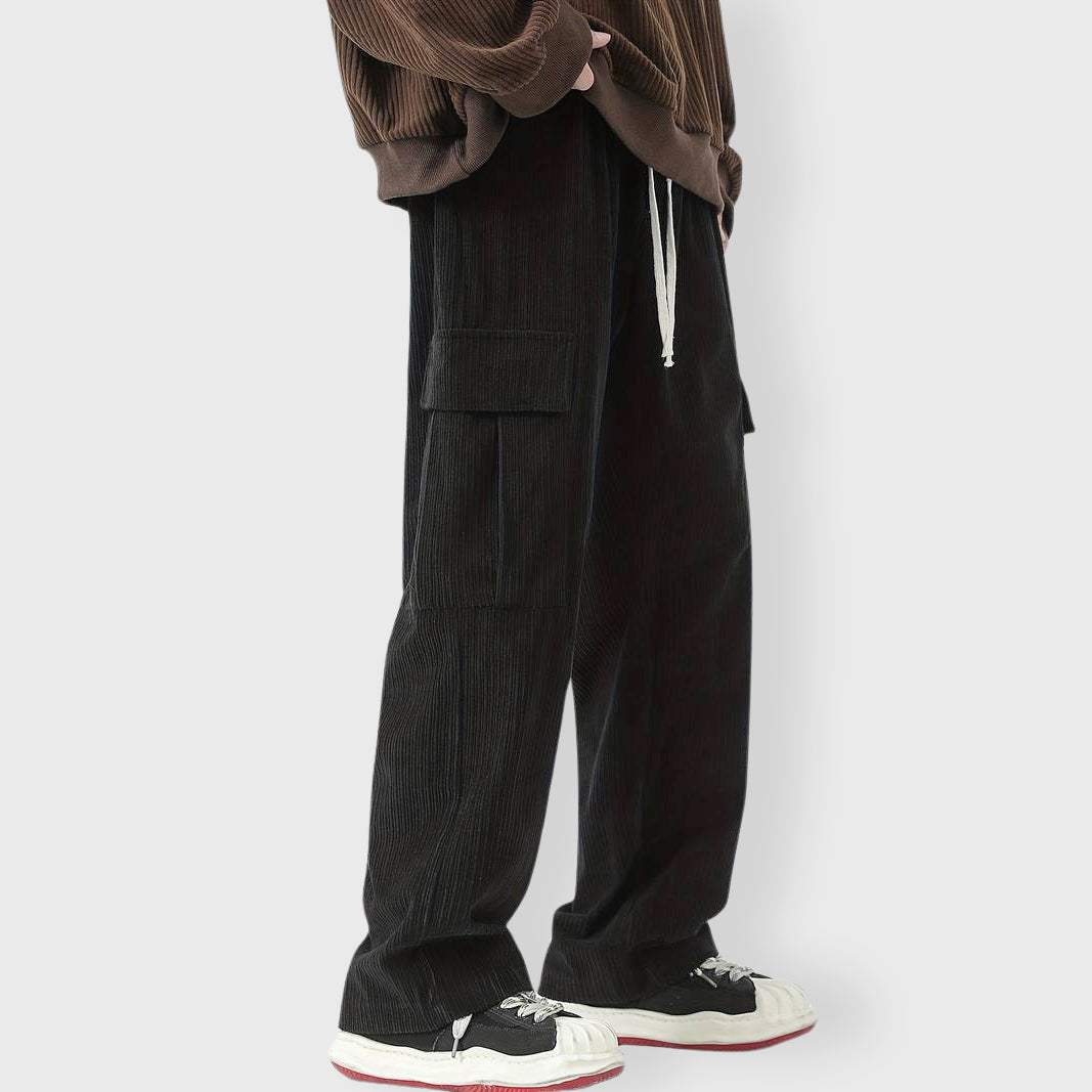 James - Men's Corduroy Drawstring Cargo Pants