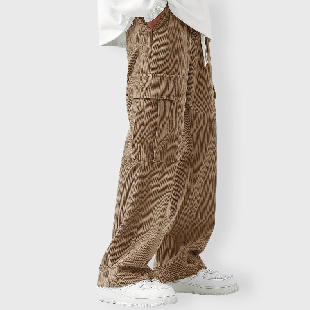 James - Men's Corduroy Drawstring Cargo Pants