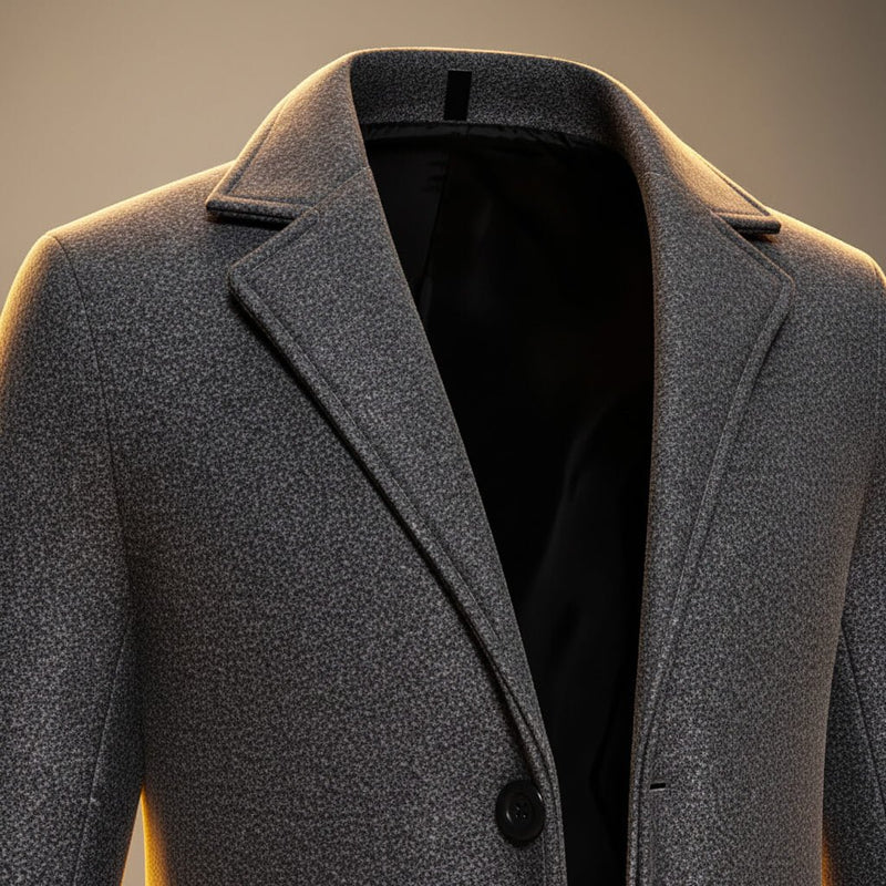 Jayden - Men's Single-Breasted Wool Coat with Tailored Lapels