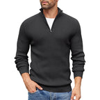 Julian - Men's Ribbed Quarter-Zip Knit Sweater