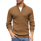 Julian - Men's Ribbed Quarter-Zip Knit Sweater