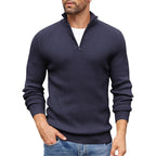 Julian - Men's Ribbed Quarter-Zip Knit Sweater