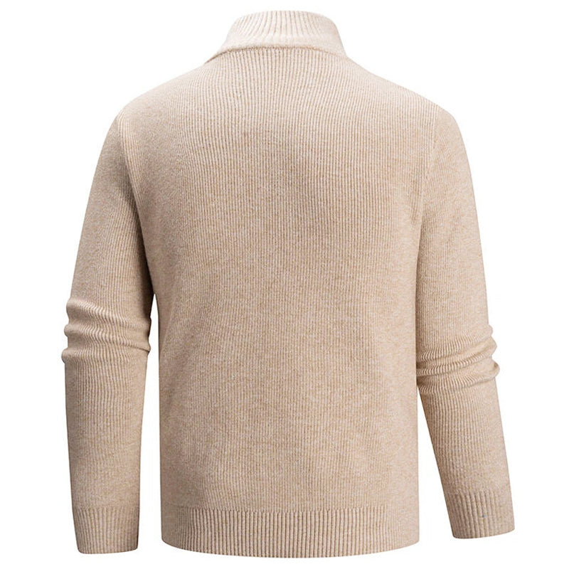 Julian - Men's Ribbed Quarter-Zip Knit Sweater