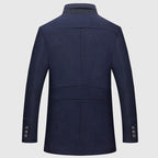 Kenji - Men's Stand Collar Business Wool Coat