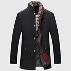 Kenji - Men's Stand Collar Business Wool Coat