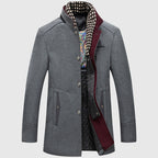 Kenji - Men's Stand Collar Business Wool Coat