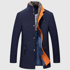Kenji - Men's Stand Collar Business Wool Coat