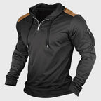 Kevin - Men's Colorblock Shoulder Half-Zip Hoodie