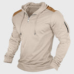 Kevin - Men's Colorblock Shoulder Half-Zip Hoodie