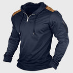 Kevin - Men's Colorblock Shoulder Half-Zip Hoodie