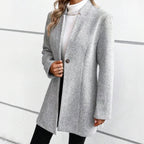 Leah - Women's Textured Single-Button Long Blazer