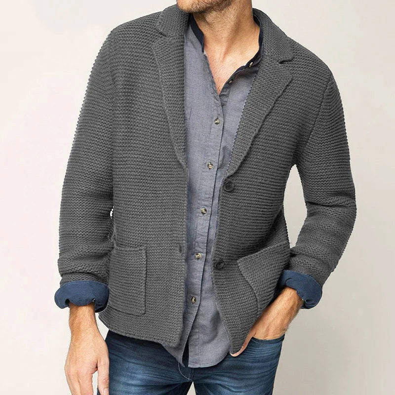 Liam - Men's Lapel Collar Knit Blazer Cardigan