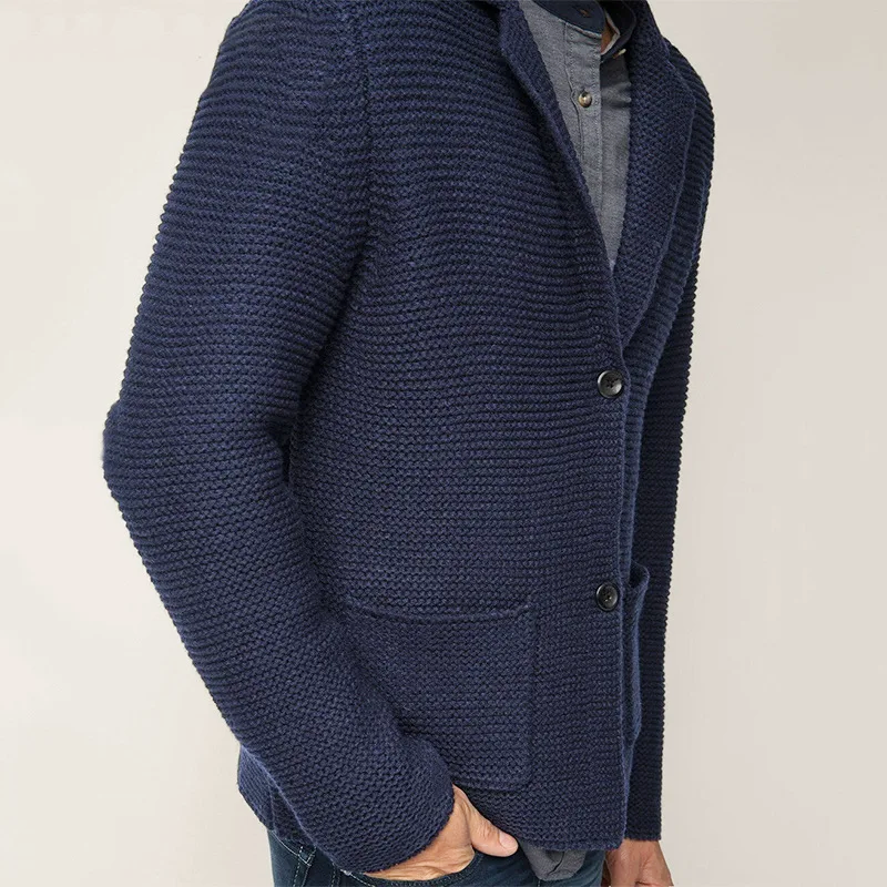Liam - Men's Lapel Collar Knit Blazer Cardigan