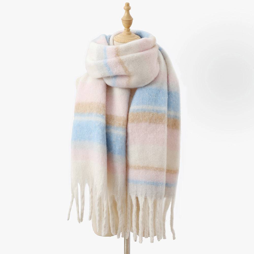 Linnette - Women's Soft Plaid Fringe Scarf