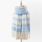 Linnette - Women's Soft Plaid Fringe Scarf