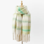Linnette - Women's Soft Plaid Fringe Scarf