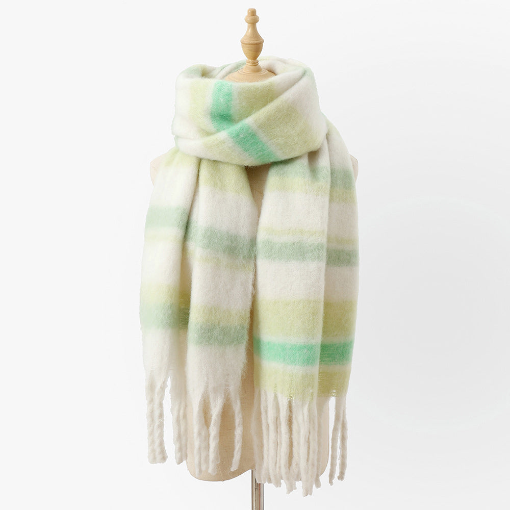 Linnette - Women's Soft Plaid Fringe Scarf
