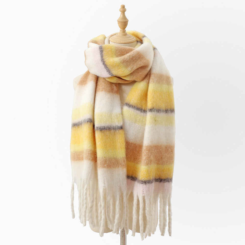Linnette - Women's Soft Plaid Fringe Scarf