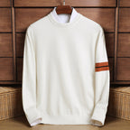 Logan - Men's Arm-Stripe Crewneck Knit Sweater