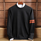 Logan - Men's Arm-Stripe Crewneck Knit Sweater