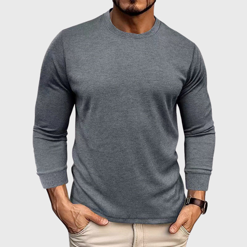 Lucas - Men's Textured Long-Sleeve Knit Shirt
