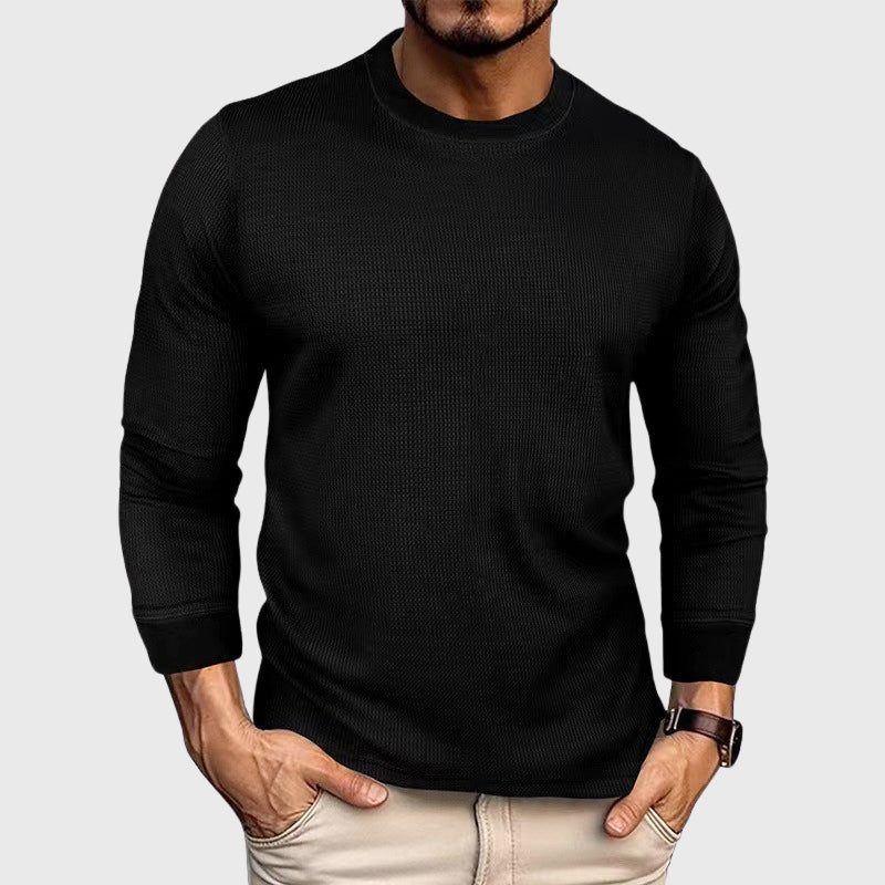 Lucas - Men's Textured Long-Sleeve Knit Shirt