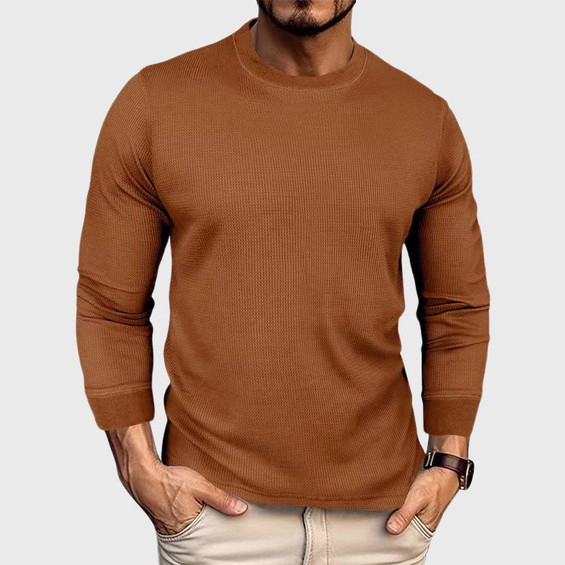 Lucas - Men's Textured Long-Sleeve Knit Shirt