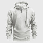 Luke - Men's Textured Quarter-Zip Hooded Sweatshirt