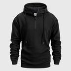 Luke - Men's Textured Quarter-Zip Hooded Sweatshirt