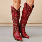 Maeve - Women's Studded Western Knee-High Boots