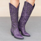 Maeve - Women's Studded Western Knee-High Boots