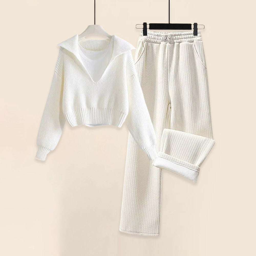 Maria - Women's Two-Piece Ribbed Lounge Set