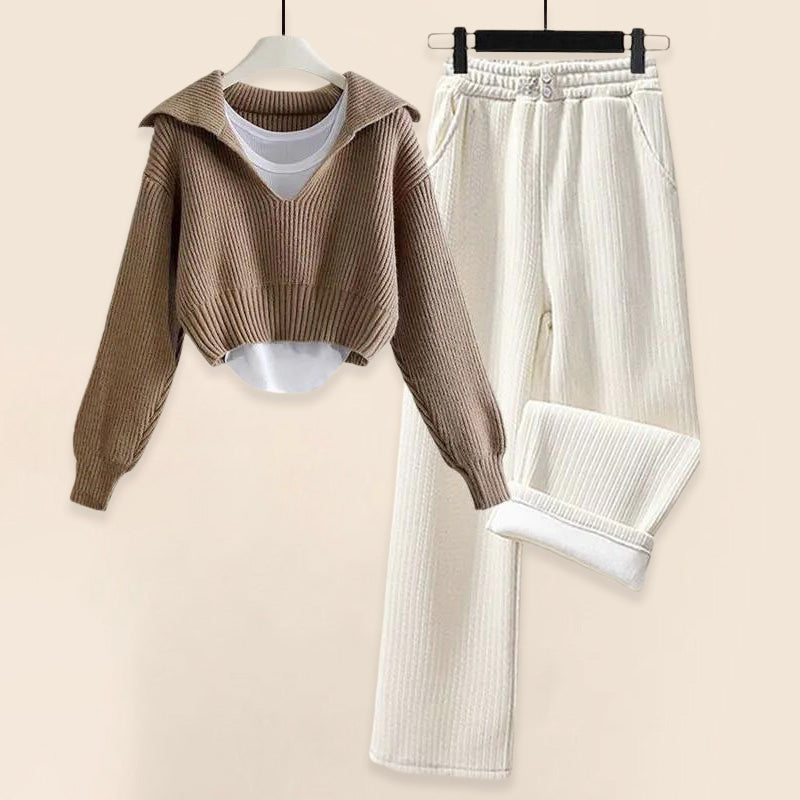 Maria - Women's Two-Piece Ribbed Lounge Set