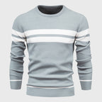 Mateo - Men's Chevron Stitch Striped Knit Pullover Sweater