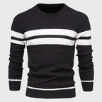 Mateo - Men's Chevron Stitch Striped Knit Pullover Sweater