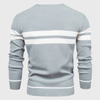 Mateo - Men's Chevron Stitch Striped Knit Pullover Sweater