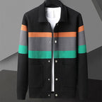 Mateo - Men's Striped Knit Cardigan