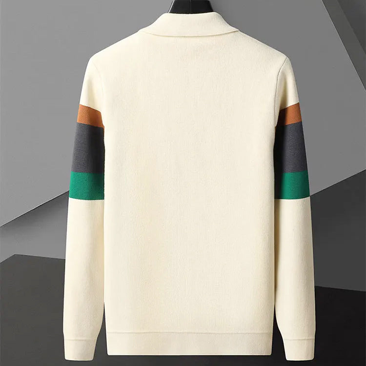 Mateo - Men's Striped Knit Cardigan