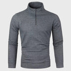 Rowan - Men's Mock Neck Quarter-Zip Pullover with Waffle Knit