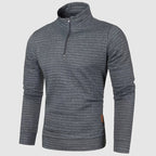 Rowan - Men's Mock Neck Quarter-Zip Pullover with Waffle Knit
