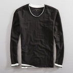 Michael - Men's Cotton V-Neck Long-Sleeve Top