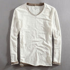 Michael - Men's Cotton V-Neck Long-Sleeve Top